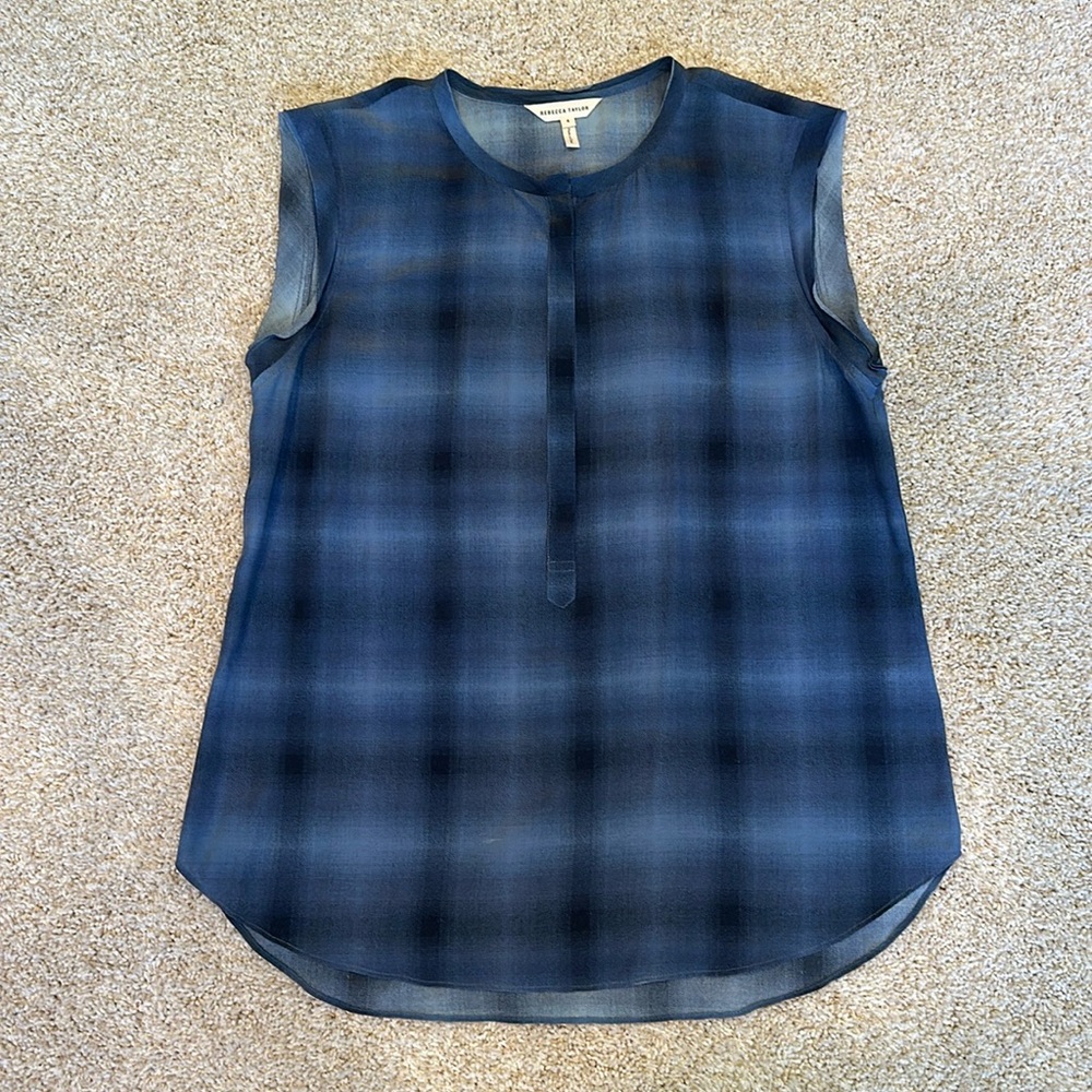 Rebecca Taylor plaid silk top